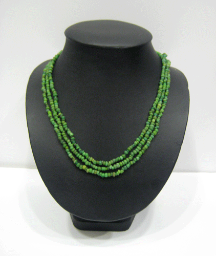 Green Glass Bead Necklace, 100 CE - 1200 CE