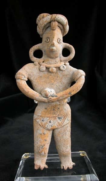 Tuxcacuesco-Ortices Style Colima Terracotta Sculpture of a Standing Man, 300 BCE - 100 CE