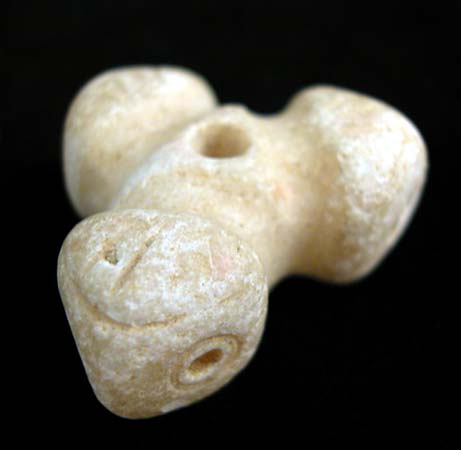 Mesopotamian Three-Headed Stone Amulet, 3000 BCE - 2000 BCE