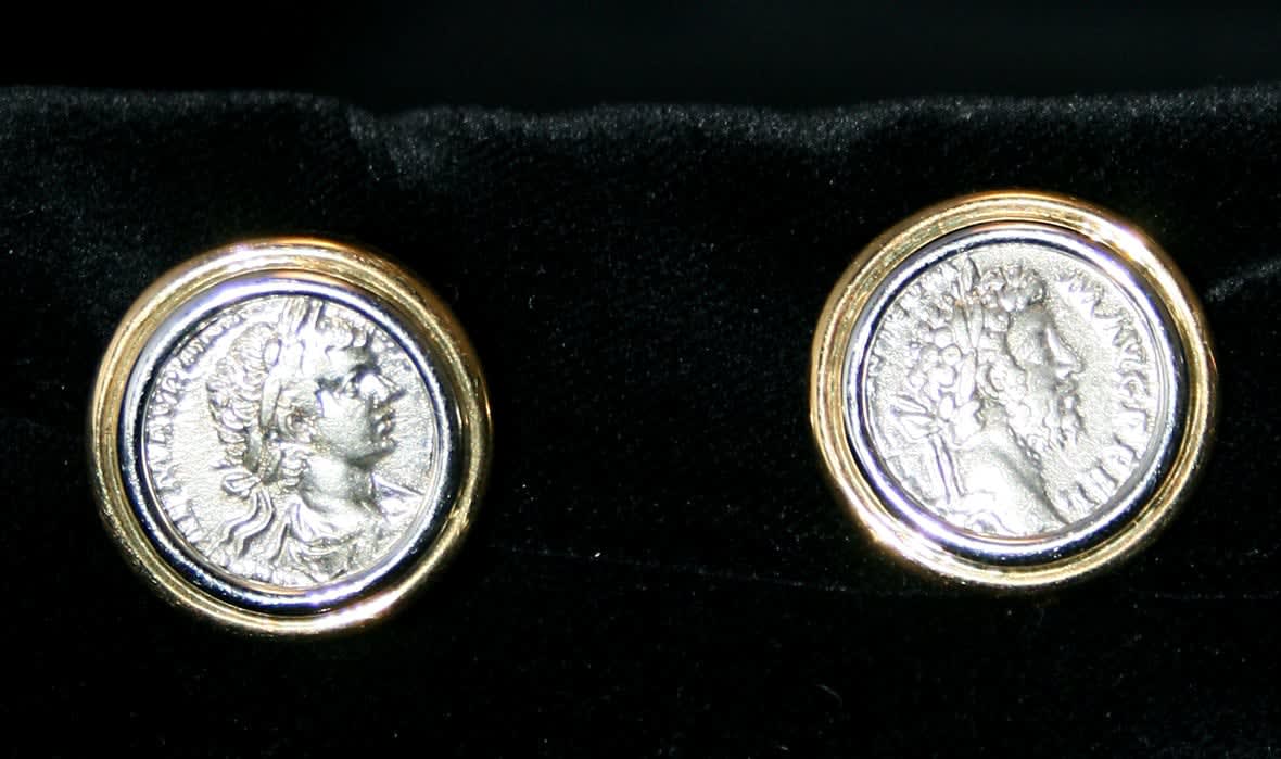 Silver Coin Earrings, 2nd Century CE