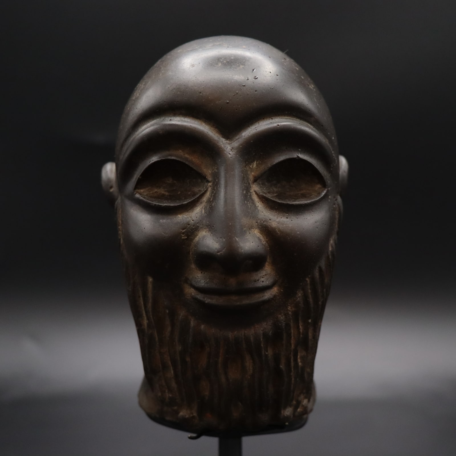 Sumerian Stone Portrait of a Bearded Man, 3000 BCE - 2000 BCE