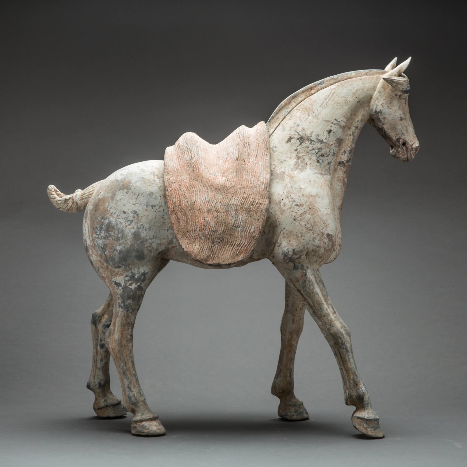 Tang Sculpture of a Horse with Removable Saddle, 7th Century CE - 8th Century CE