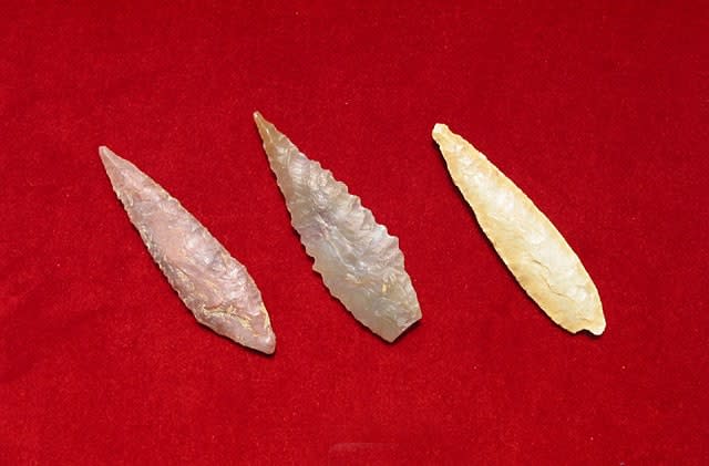 Set of Three Neolithic Flint Arrowheads, 6000 BCE - 4000 BCE
