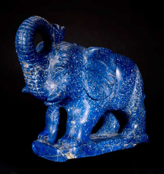 Mughal Lapis Lazuli Sculpture of an Elephant, 16th Century CE - 18th Century CE