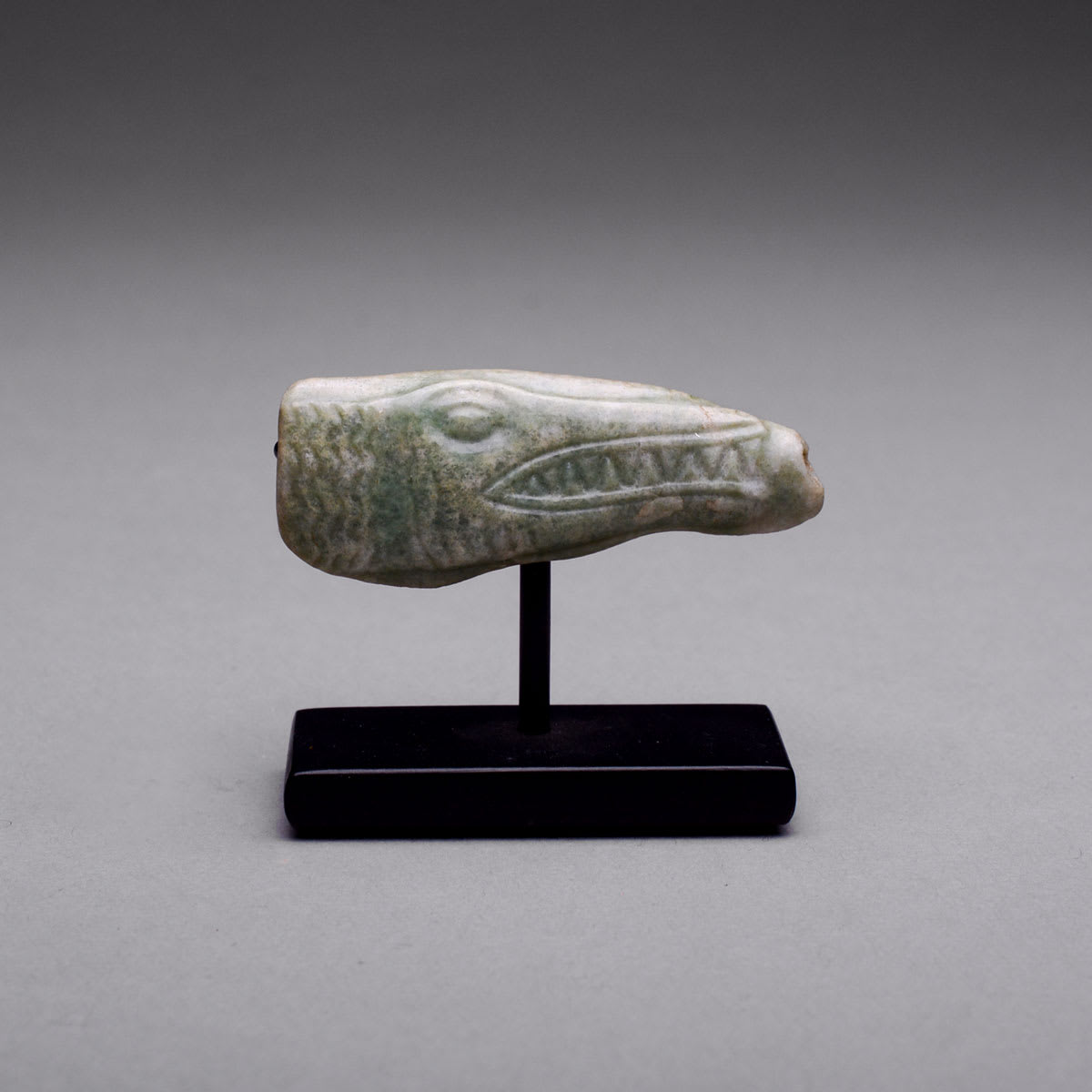 Mayan Jade Amulet in the Form of a Crocodile's Head, 300 CE - 600 CE