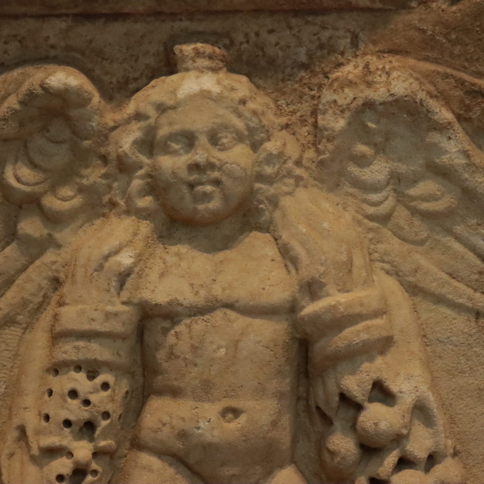 Roman marble fragment of a garland sarcophagus, 2nd Century CE