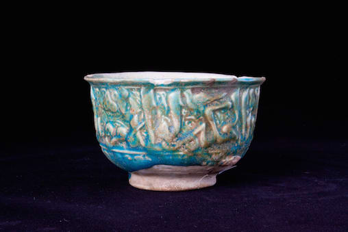 Turquoise Glazed Bowl with Inscriptions, 1100 CE - 1300 CE
