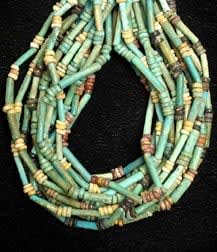 Fourteen Strand Egyptian Faience Bead Necklace, 1900 BCE - 1100 BCE