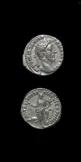 Silver Denarius of Emperor Commodus, 180 CE - 192 CE