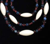 Garnet, Sodalite and Ivory Bead Necklace
