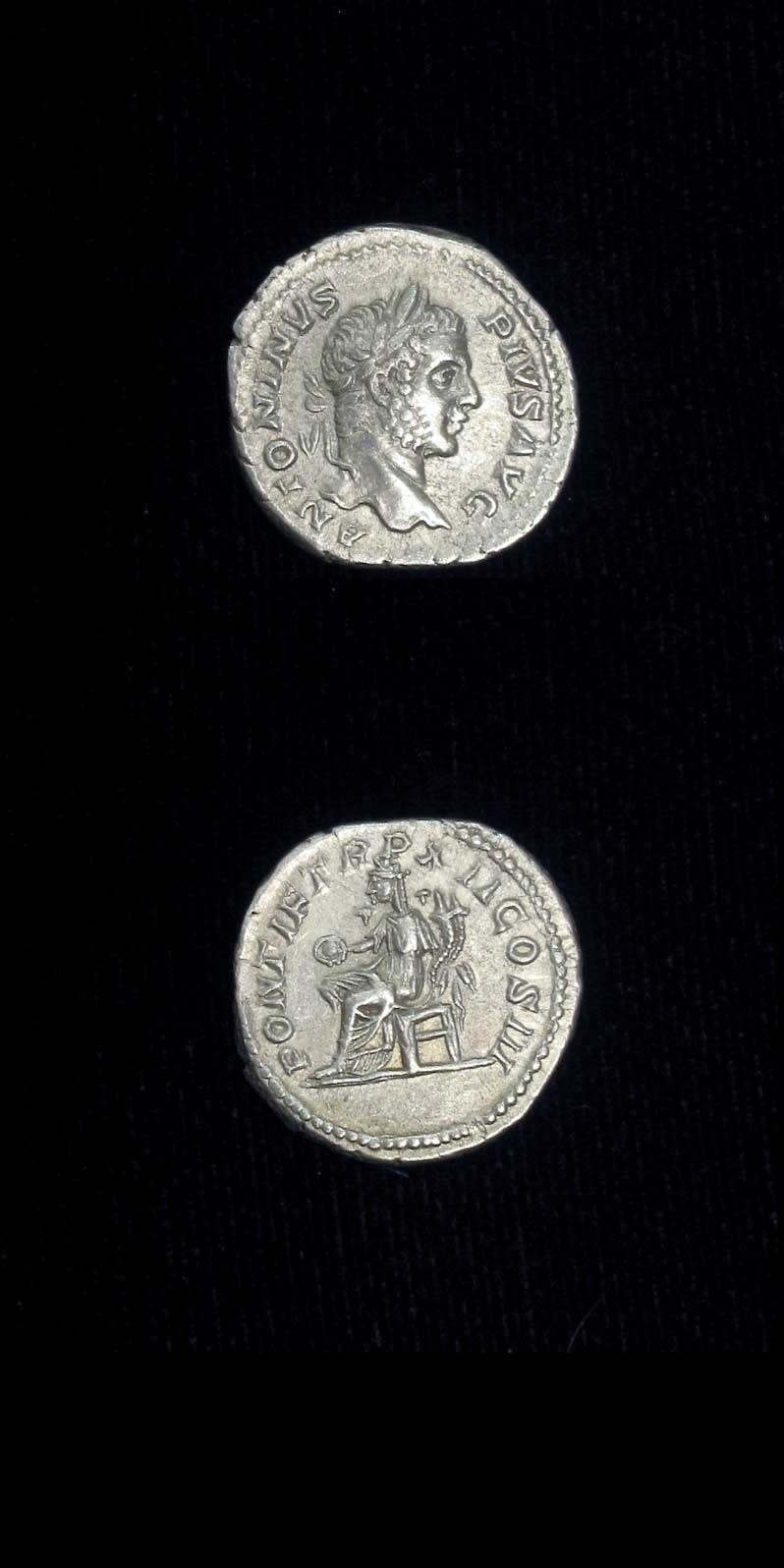 Silver Denarius of Emperor Caracalla, 200 CE - 210 CE