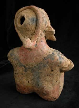 San Juanito Style Jalisco Terracotta Sculpture of a Seated Man, 300 BCE - 300 CE
