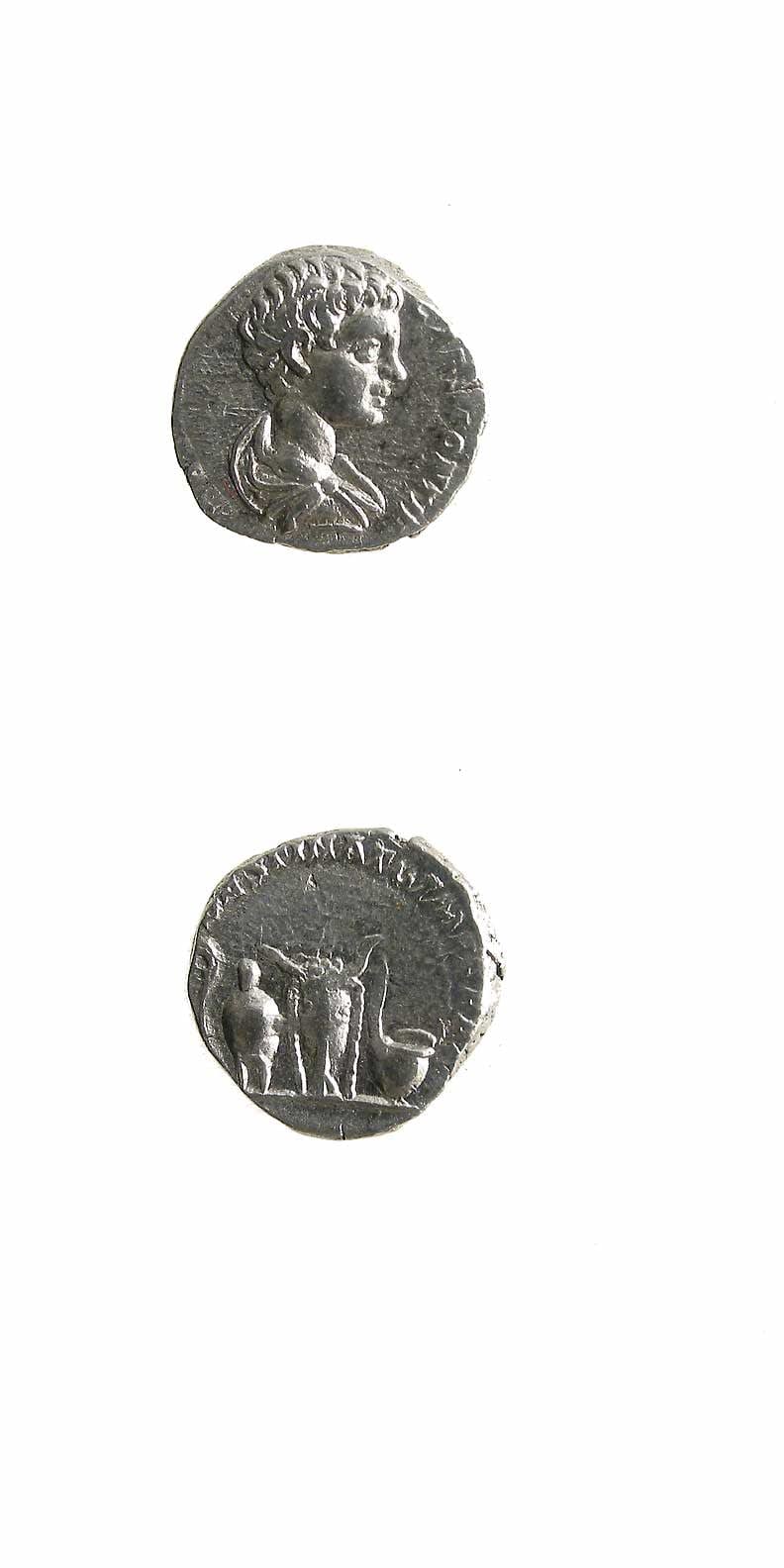 Silver Denarius of Caracalla Struck While Caesar, 196 CE - 198 CE