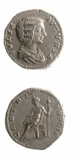 Silver Denarius of Empress Julia Domna, 196 CE - 211 CE