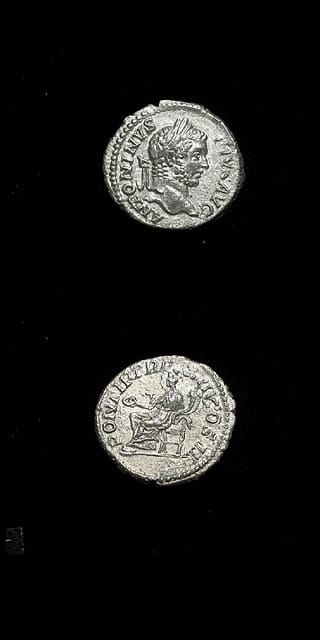Silver Denarius of Emperor Caracalla, 200 CE - 210 CE