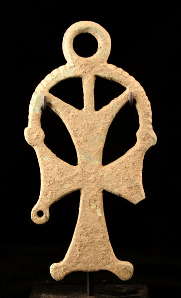 Byzantine Bronze Cross Ornament, 600 CE - 900 CE