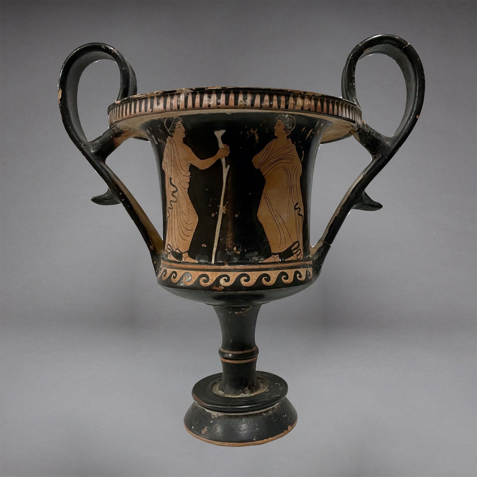 Boeotian Red-Figured Kantharos, 400 BCE - 300 BCE