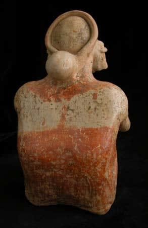 San Juanito Style Jalisco Terracotta Sculpture of a Seated Man, 300 BCE - 300 CE