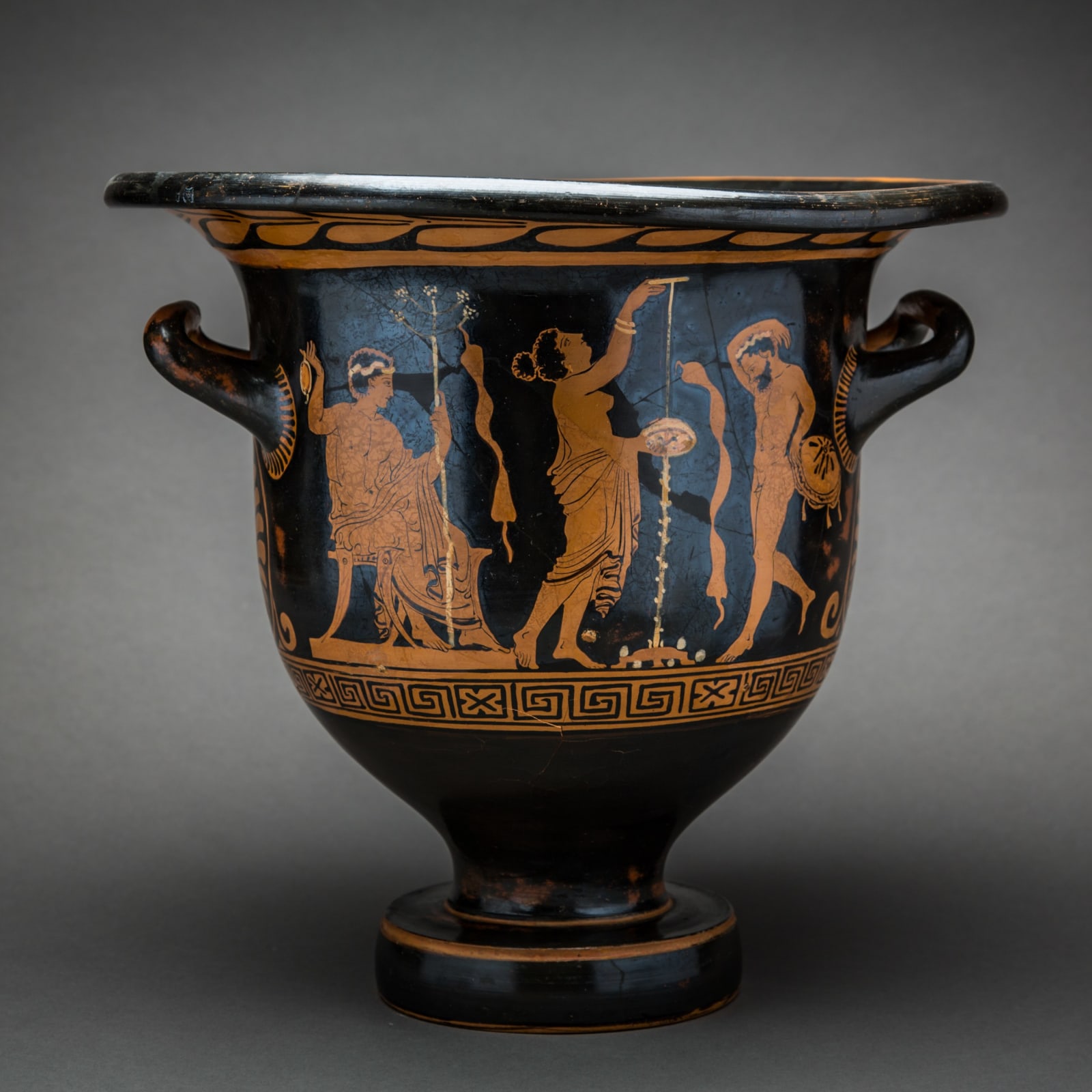 Apulian Red-Figured Bell Krater, depicting Dionysos and Ariadne, 400 BC - 300 BC