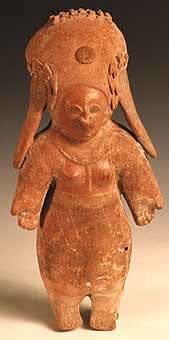 Jama Coaque Terracotta Sculpture of a Praying Woman, 200 BCE - 600 CE