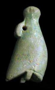 New Kingdom Faience Hedjet Crown Amulet, 1600 BCE - 600 BCE