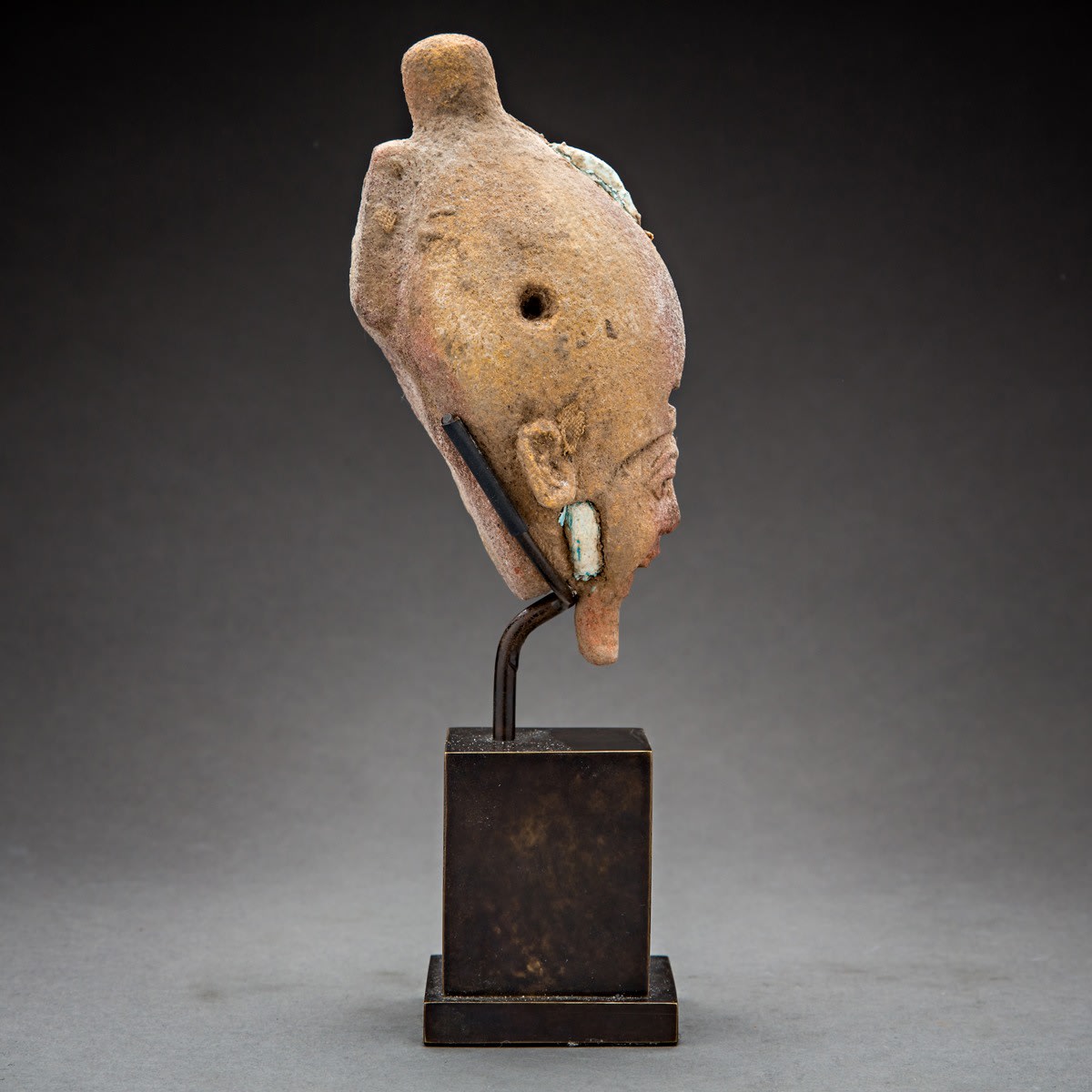 Ancient Egyptian stone head of the God Osiris, 600 BCE - 500 BCE