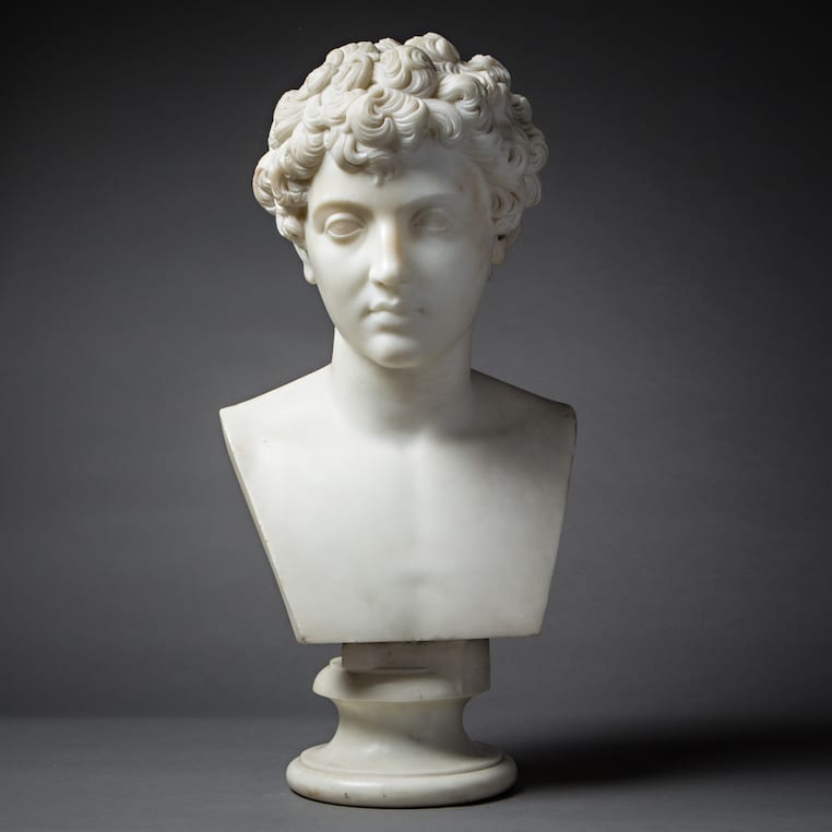 Classical Revival Marble Bust of a Young Marcus Aurelius, 1820 CE