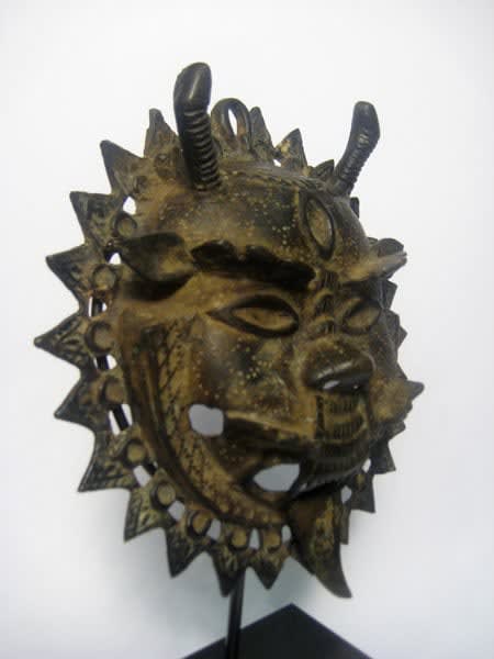 Benin Bronze Ornament Depicting the Head of a Beast, 16th Century CE - 18th Century CE