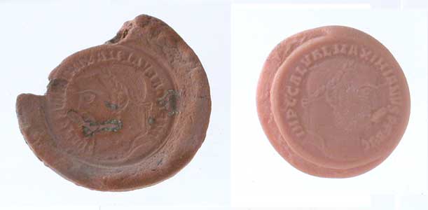 Roman Coin Mold Depicting Emperor Galerius, 250 CE - 350 CE