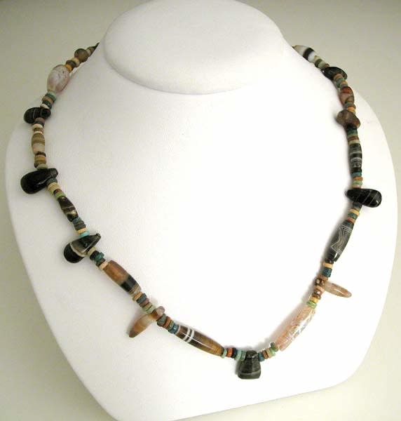Agate And Faience Bead Necklace, 2100 BCE - 900 BCE