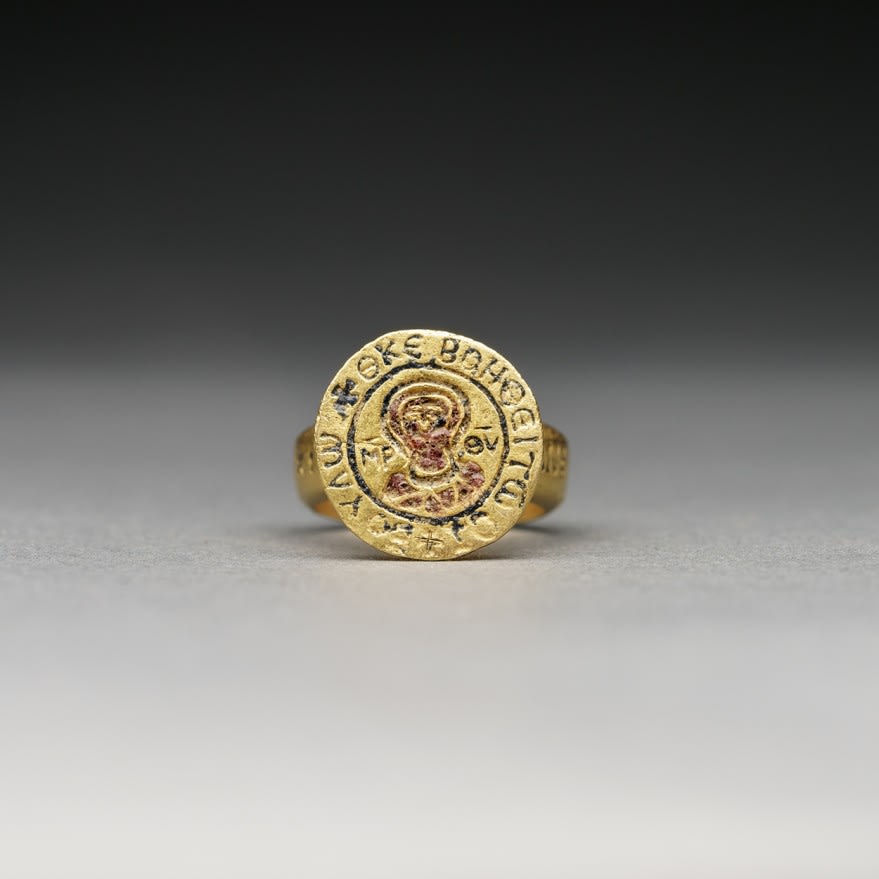 Byzantine Revival Gold Ring, 19th Century CE - 20th Century CE