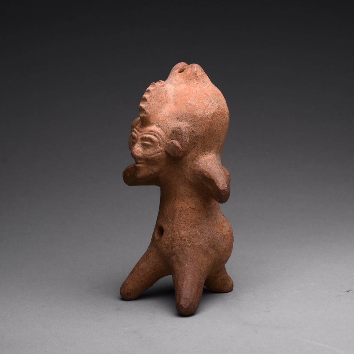 Mayan Whistle In The Form Of An Old Man, 500 CE - 800 CE