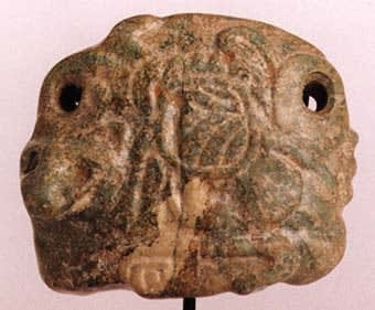 Mayan Jade-Like Stone Pectoral, 500 CE - 800 CE