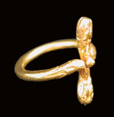 Greco-Roman Gold Ring in the Form of Two Serpents, 200 CE - 300 CE
