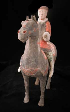 Han Polychrome Horse and Rider, 206 BCE - 220 CE