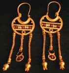 Byzantine Revival Earrings with Garnets And Pearls