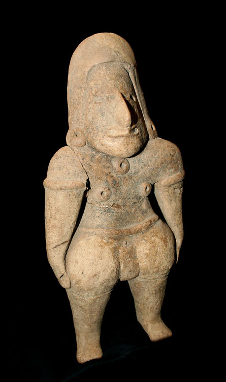 Colima Terracotta Standing Figure, 300 BCE - 300 CE