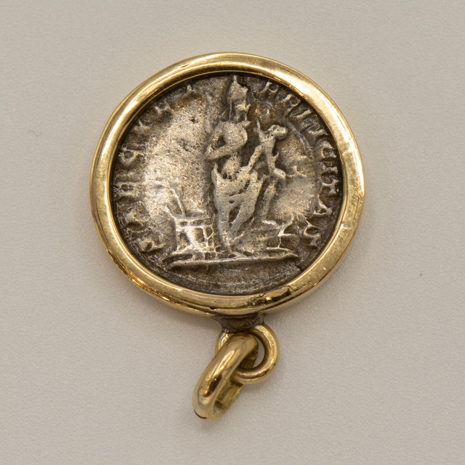 Gold Pendant with Silver Coin of Empress Julia Augusta, 2nd Century CE