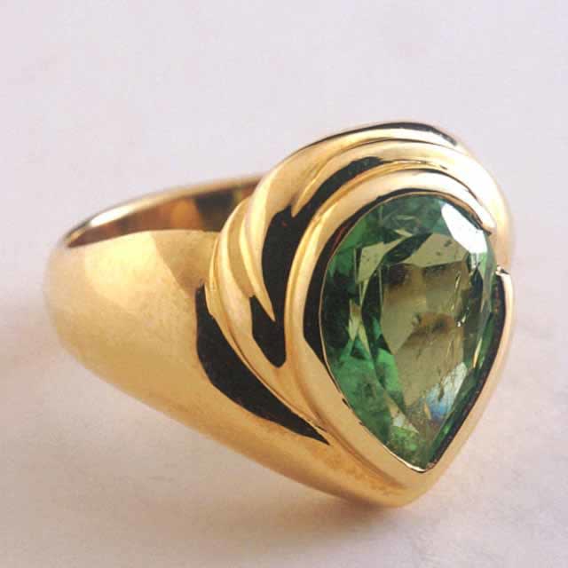 Pear Shaped Colombian Emerald Ring