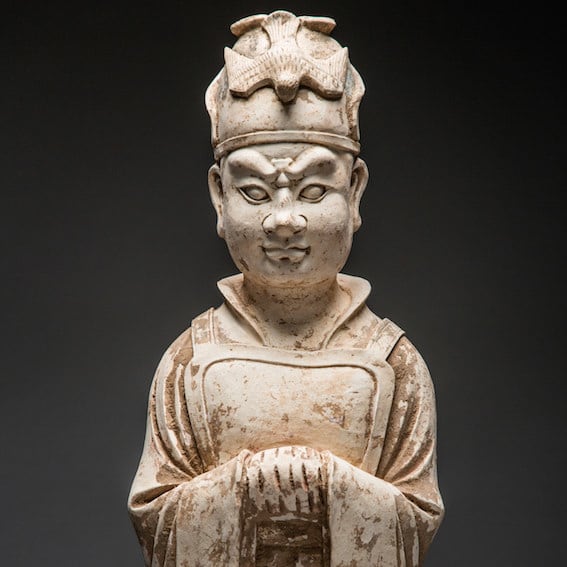 Tang Painted Terracotta Sculpture of a Civic Official, 618 CE - 906 CE