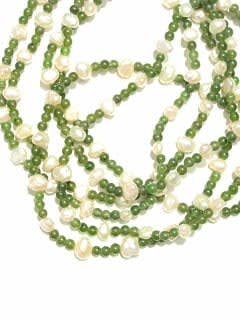 Necklace Of Freshwater Pearls And Jade Beads