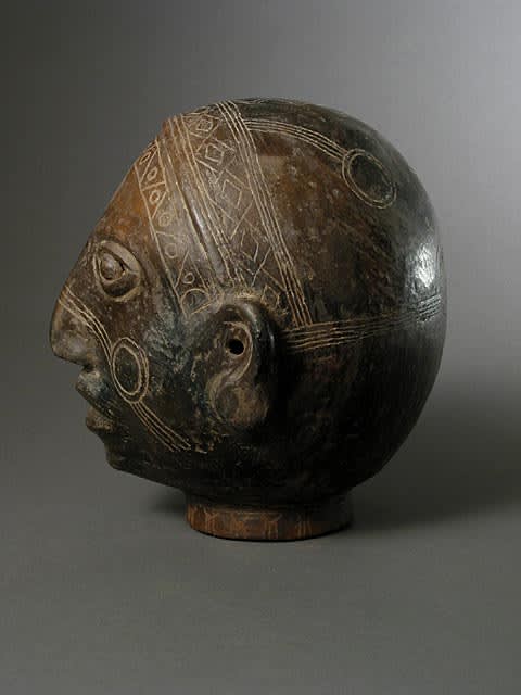 Blackware Trophy Head, 500 CE - 800 CE