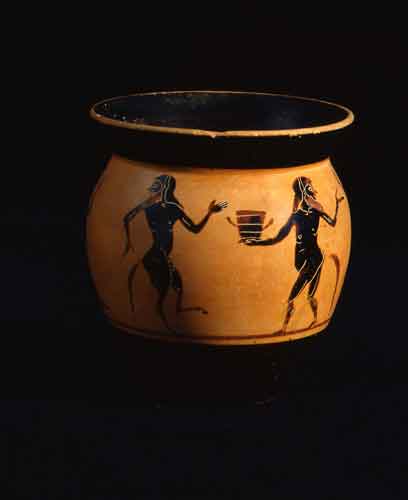 Greek Attic Black-Figured Mastoid Cup, 530 BCE - 510 BCE