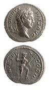 Silver Denarius of Emperor Caracalla, 200 CE - 210 CE