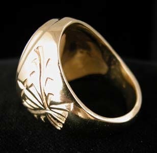 Gold Ring with Oval-Shaped White Opal