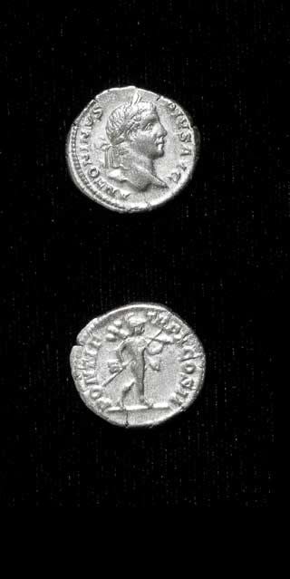 Silver Denarius of Emperor Caracalla, 200 CE - 210 CE