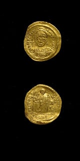 Byzantine Gold Solidus of Emperor Justinian I, 527 CE - 565 CE