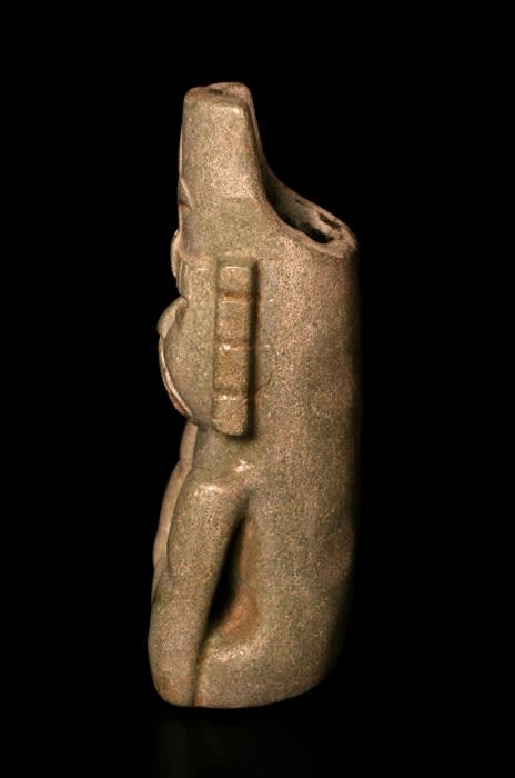 Olmec Jade-Green Stone Sculpture of the Maize God Seated, 900 BCE - 500 BCE