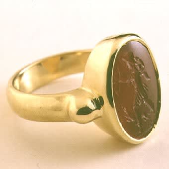 Carnelian Intaglio Depicting the Goddess Artemis, 1700 CE - 1800 CE