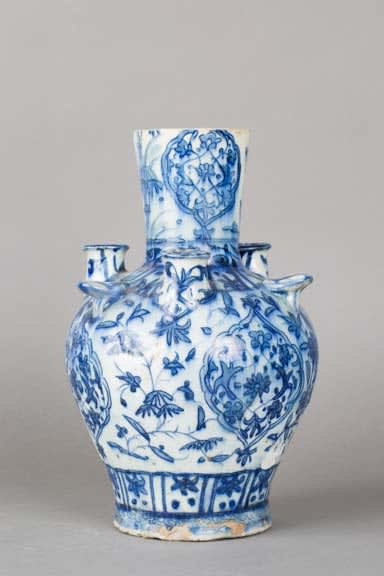 Glazed earthenware tulip-vase, 17th Century CE